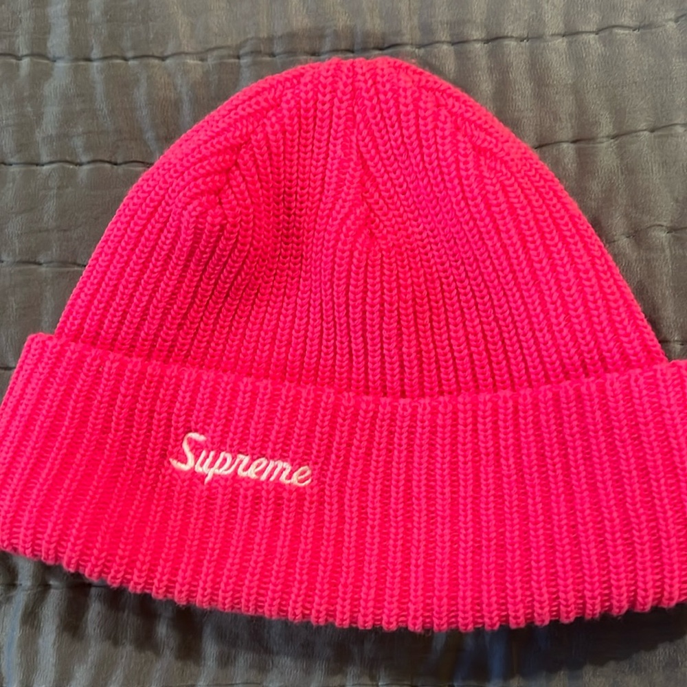 Pink supreme beanie